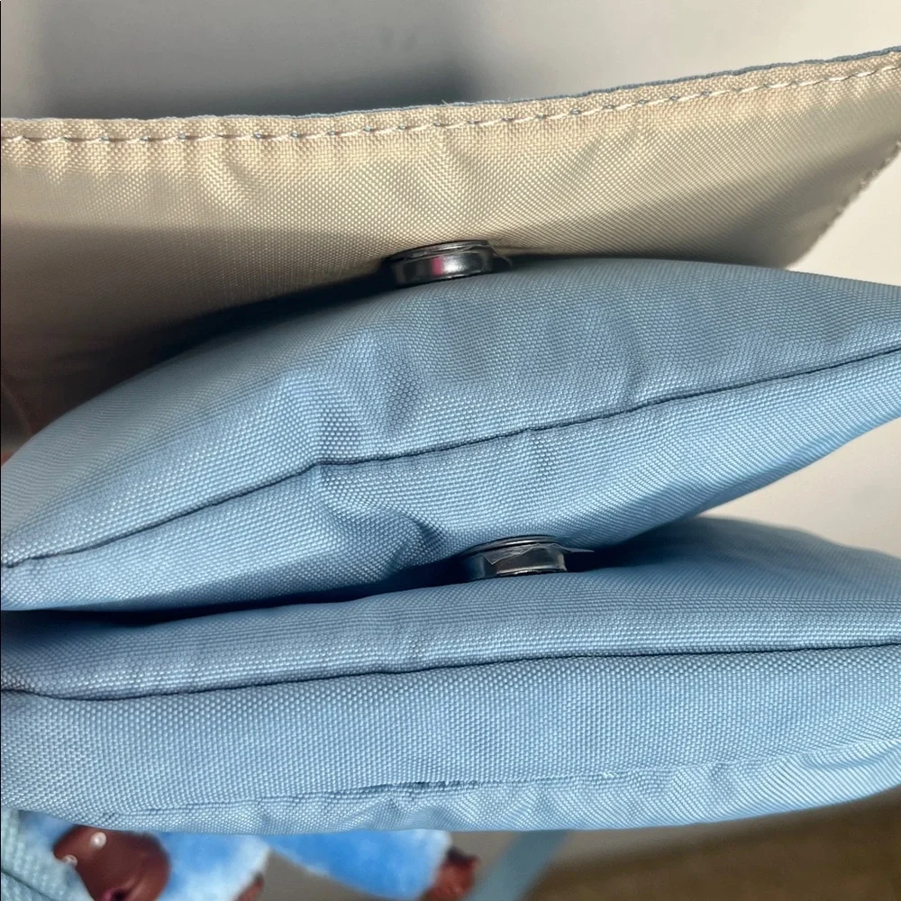 Kipling New Eldorado Mini Crossbody Bag blue, multi pockets monkey keychain